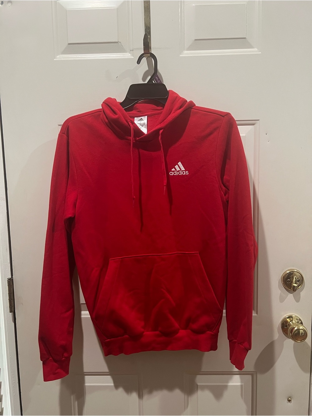 adidas Men's Red Hoodie with White Logo